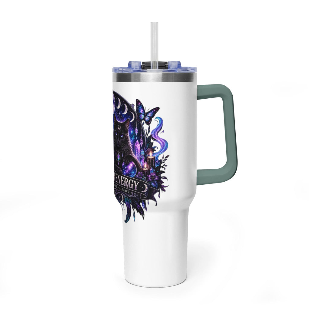 40oz Witchy Cat Thermal Tumbler – 'Own Your Energy' Insulated Travel Mug