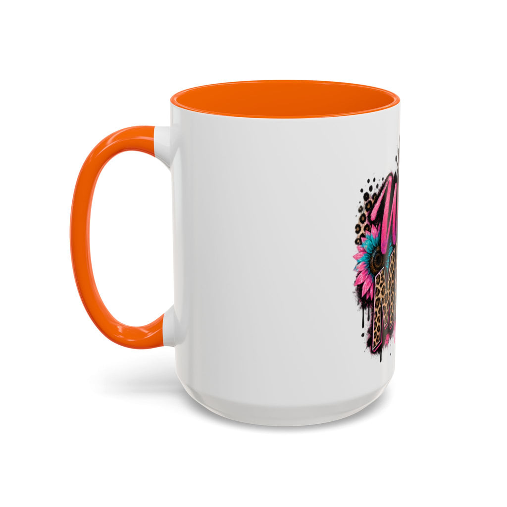 Wild Mama Leopard Accent Coffee Mug – Fun Mom Gift, Pink Crown Graphic (11/15 oz)