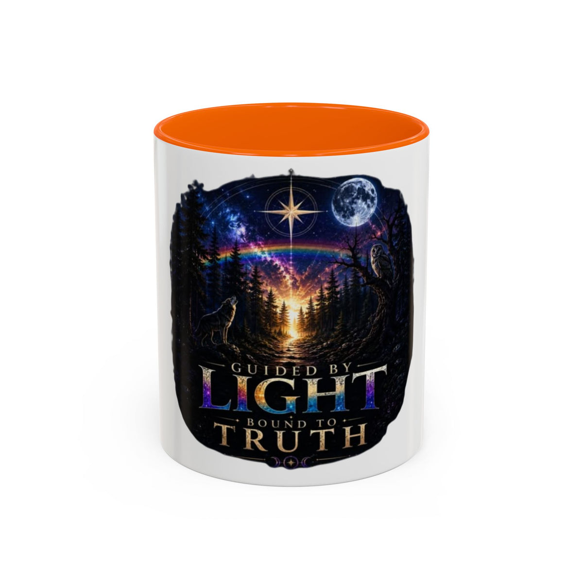 Guided by Light Coffee Mug — Inspirational Nature Moonrise Design (11/15oz) Advocacy mug