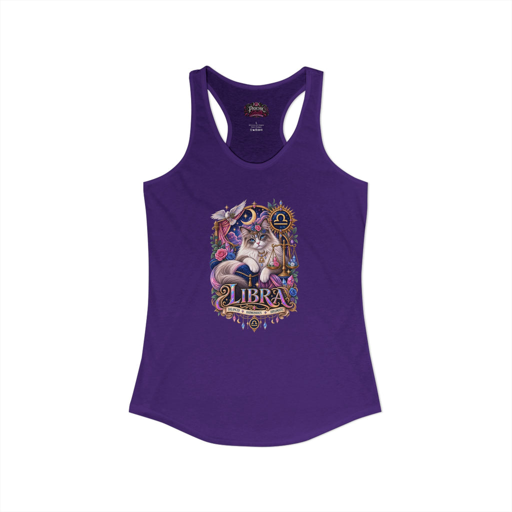 Libra Persian Cat Zodiac Tank- Celestial Astrology Cat Lover Tank
