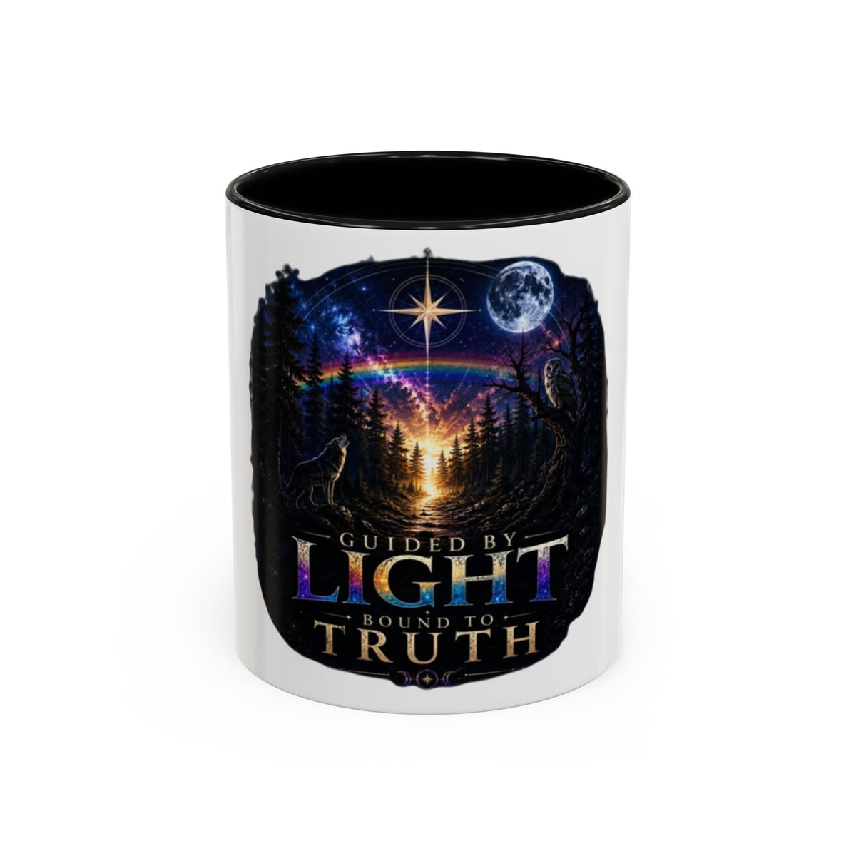Guided by Light Coffee Mug — Inspirational Nature Moonrise Design (11/15oz) Advocacy mug