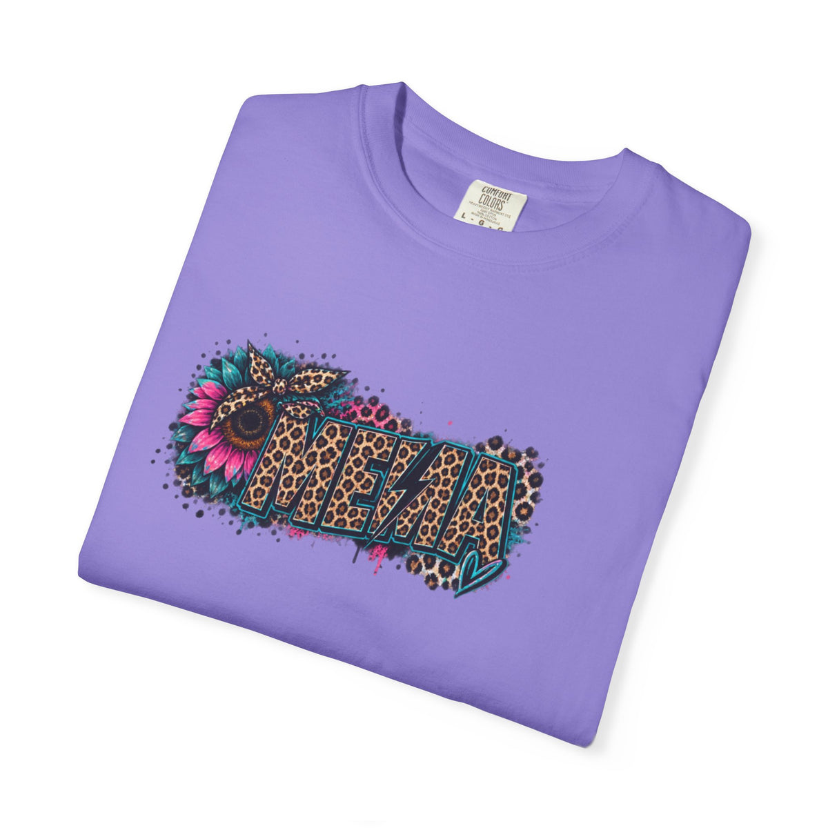 MEMA Leopard Floral Logo T-Shirt — Vintage Animal Print Graphic Tee