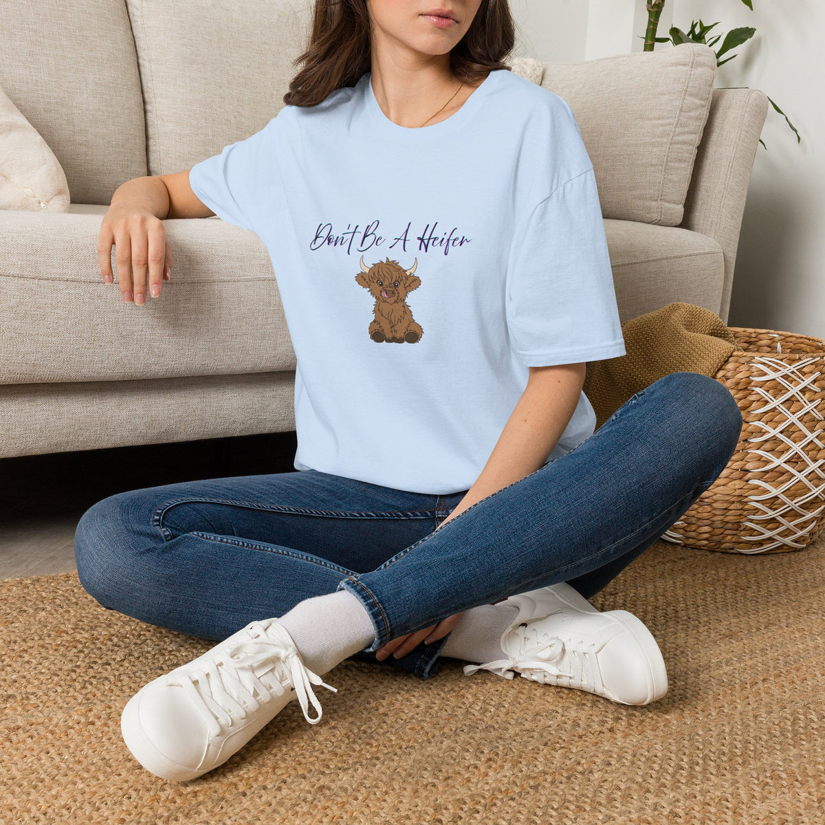 Don't Be A Heifer T-Shirt — Cute Highland Cow Graphic Tee