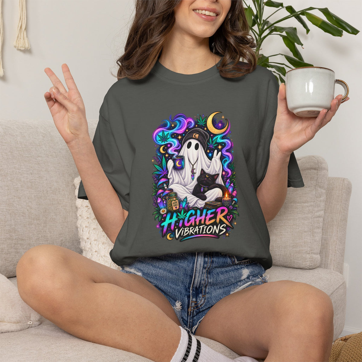 Higher Vibrations Ghost Graphic T-Shirt