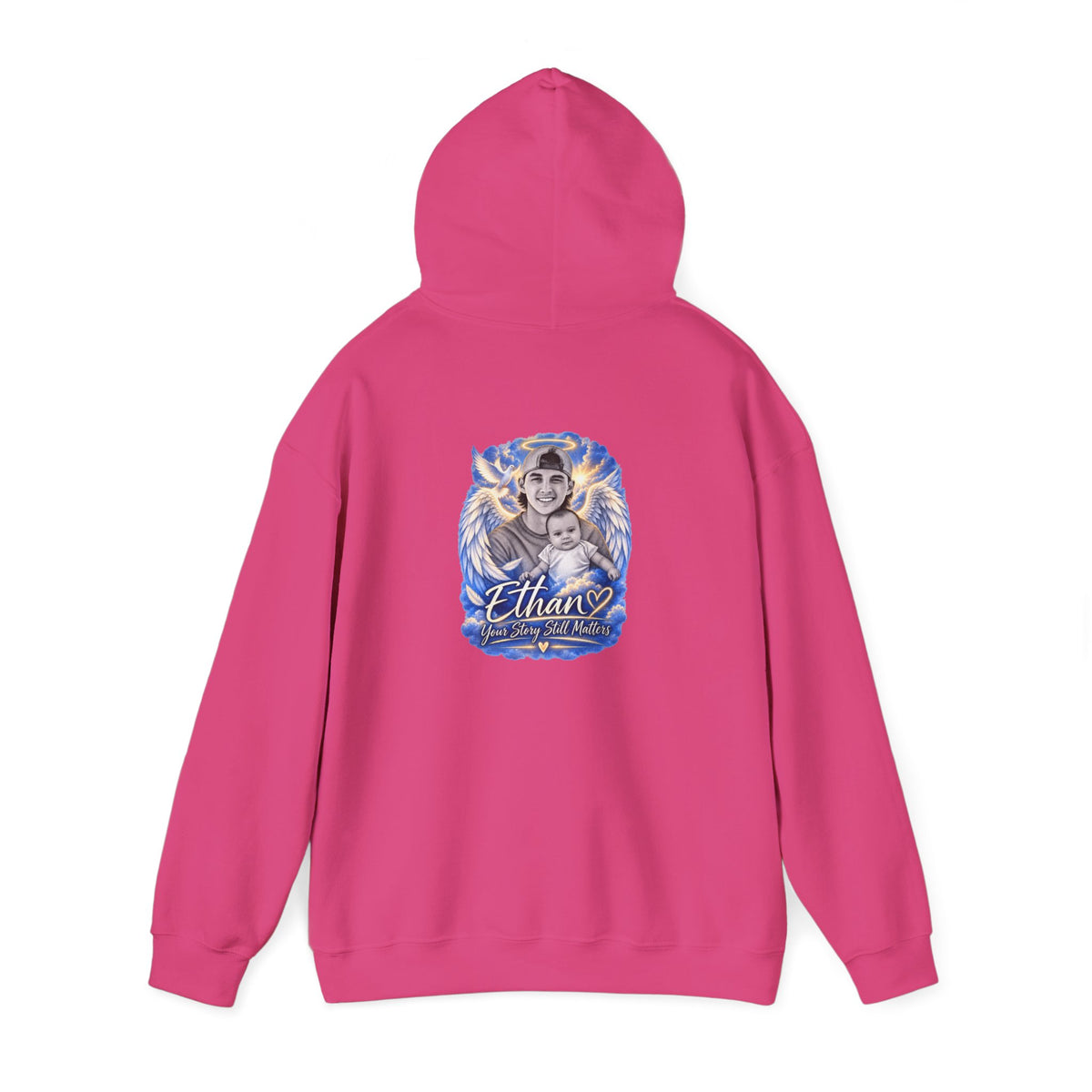 Memorial Hoodie - "Ethan Your story still matters" Angel Wings Tribute Pullover