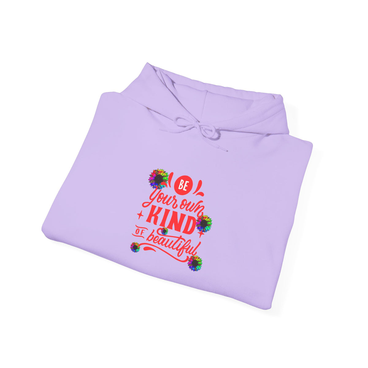 Inspirational Floral Hoodie – "Your Smile is Kind & Beautiful" Rainbow Sunflower Cozy Pullover