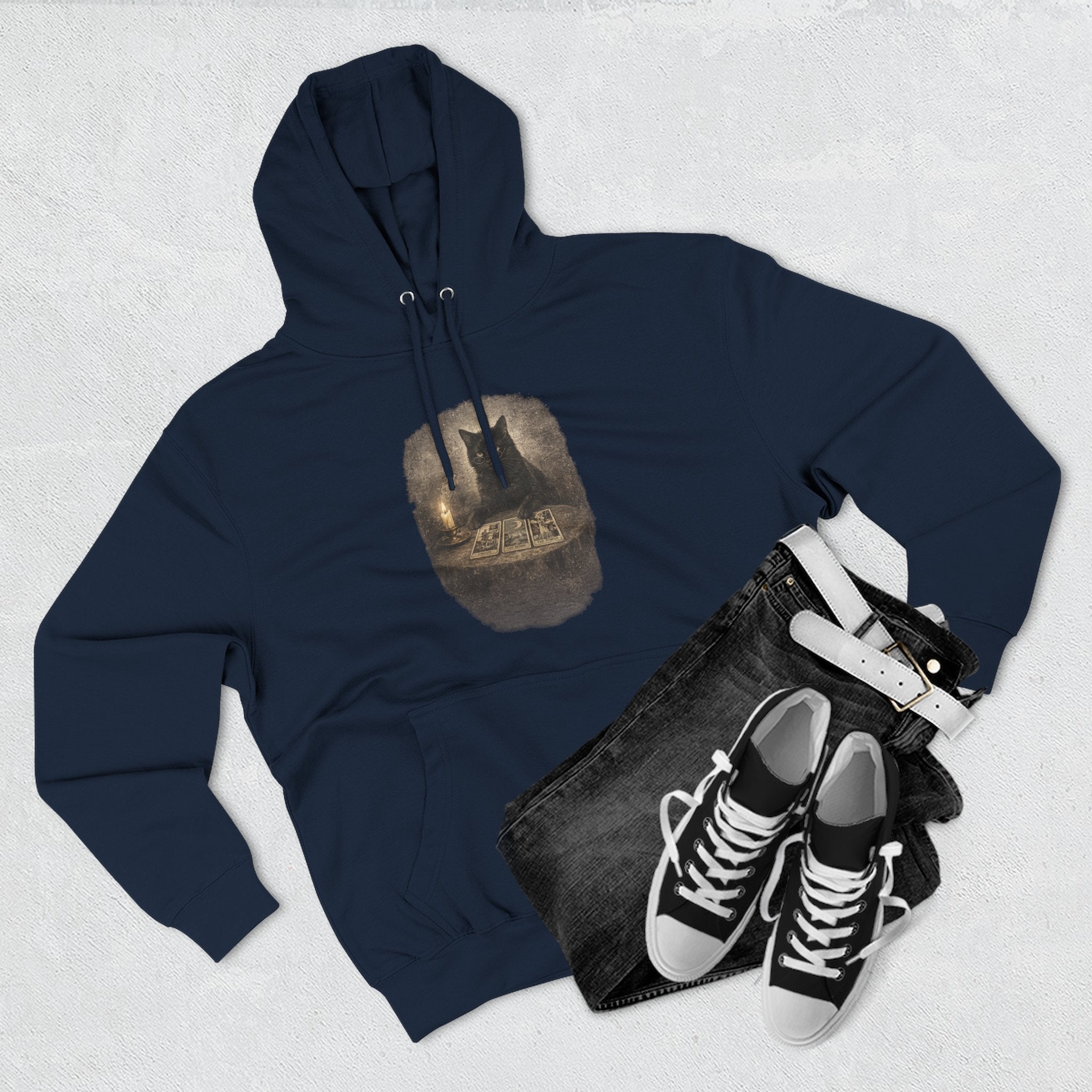 Tarot Black Cat Pull Over Hoodie