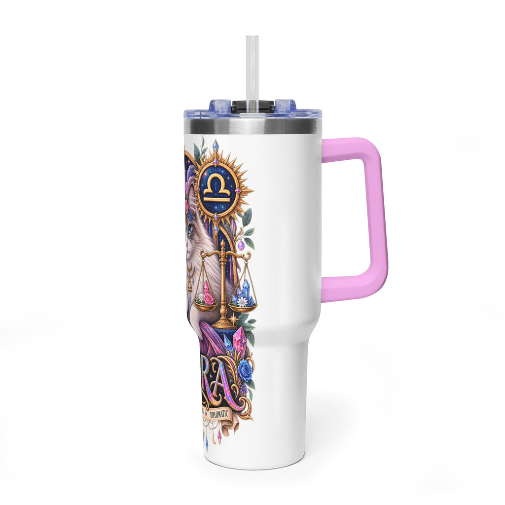 Libra Persian Cat 40oz Vacuum Tumbler — Zodiac Thermal Travel Mug