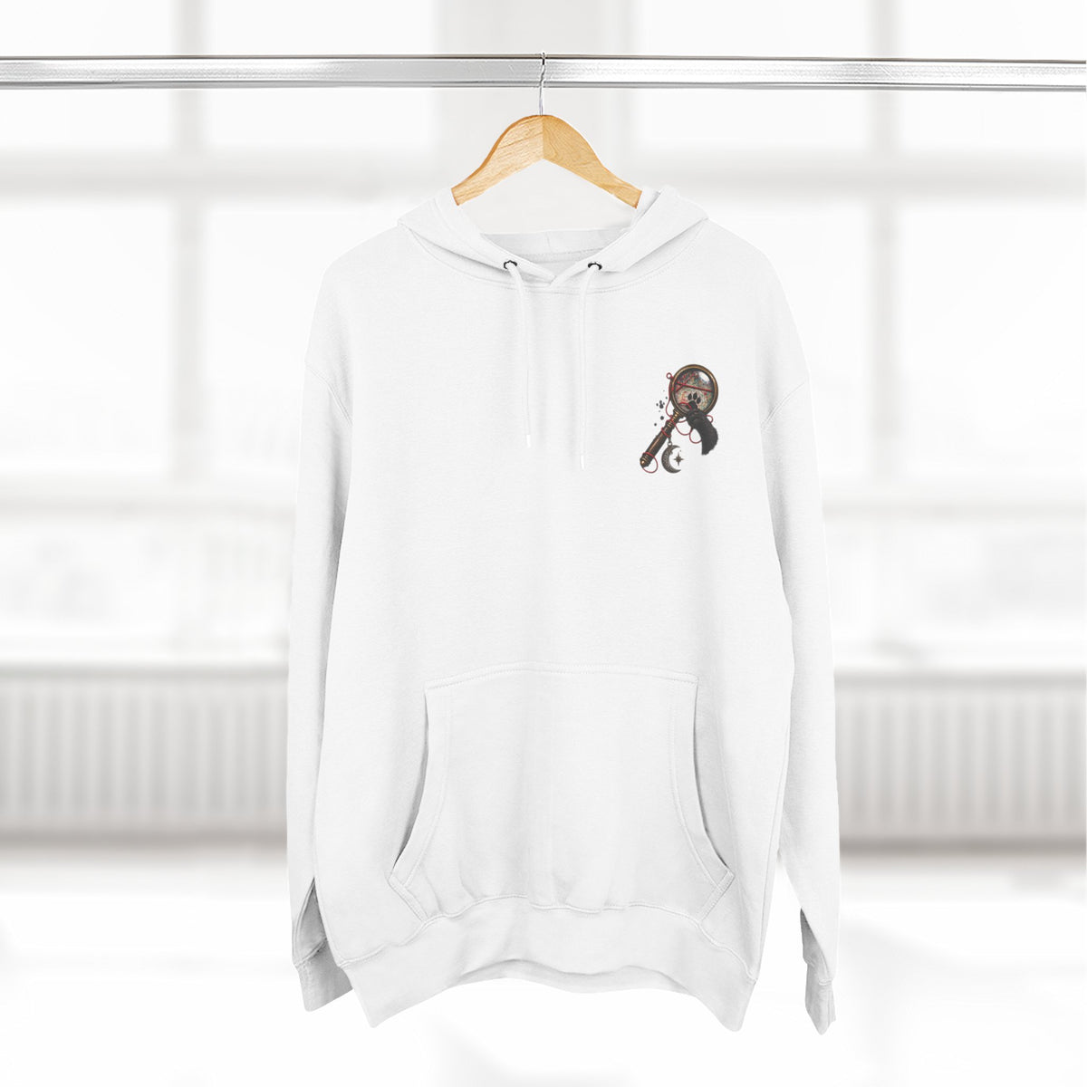 Detective Collage Hoodie — Vintage Mystery Photos & Magnifying Glass Graphic
