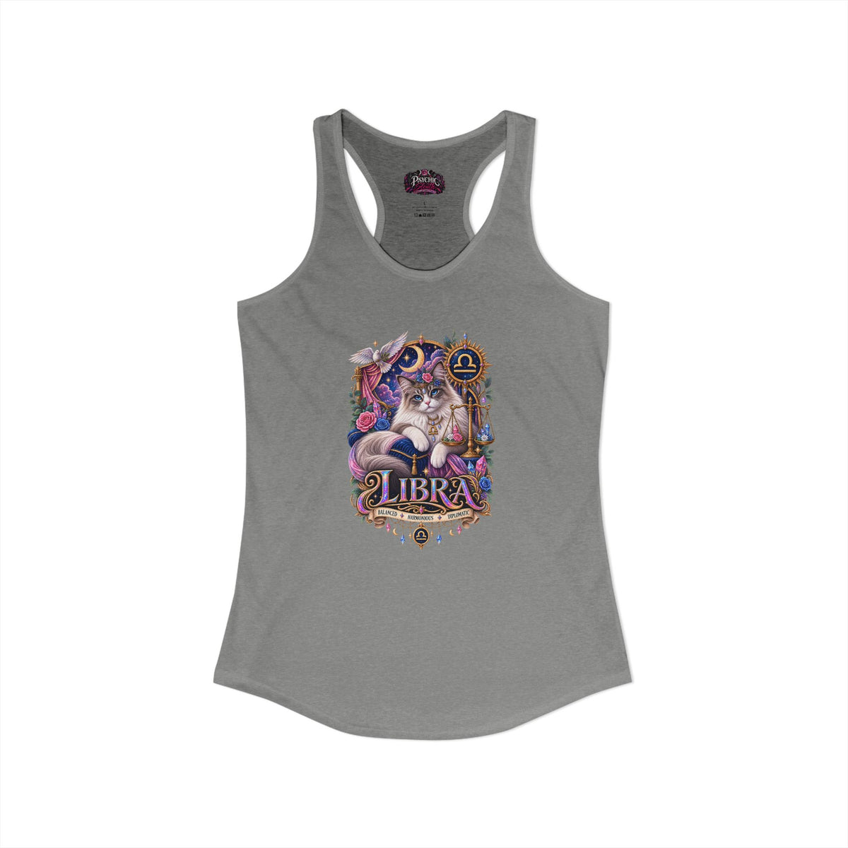 Libra Persian Cat Zodiac Tank- Celestial Astrology Cat Lover Tank