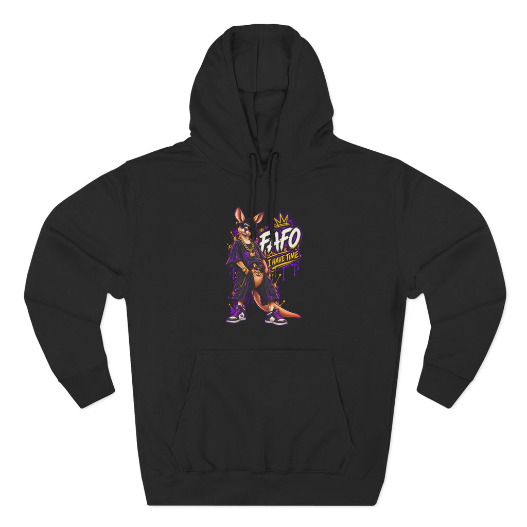 Streetstyle Kangaroo Graphic Hoodie — "FAFO" Retro Character Pullover