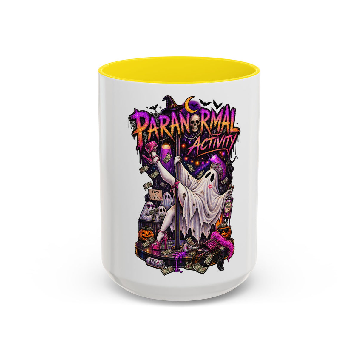 Coffee Mug — 'Paranormal Activity' Ghost Pole Dancing Halloween Accent Mug (11/15oz)