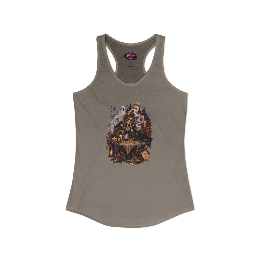 Ghost, Skeleton and Black Cat Read Tarot Cards Tank