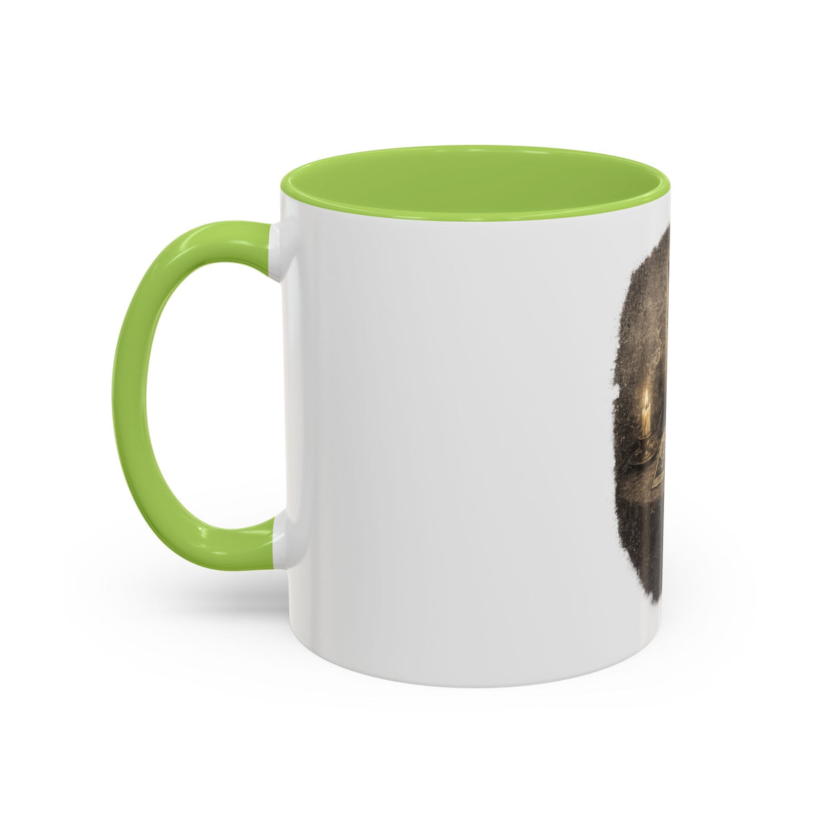Tarot Cat Accent Coffee Mug — Witchy Black Cat with Tarot Cards