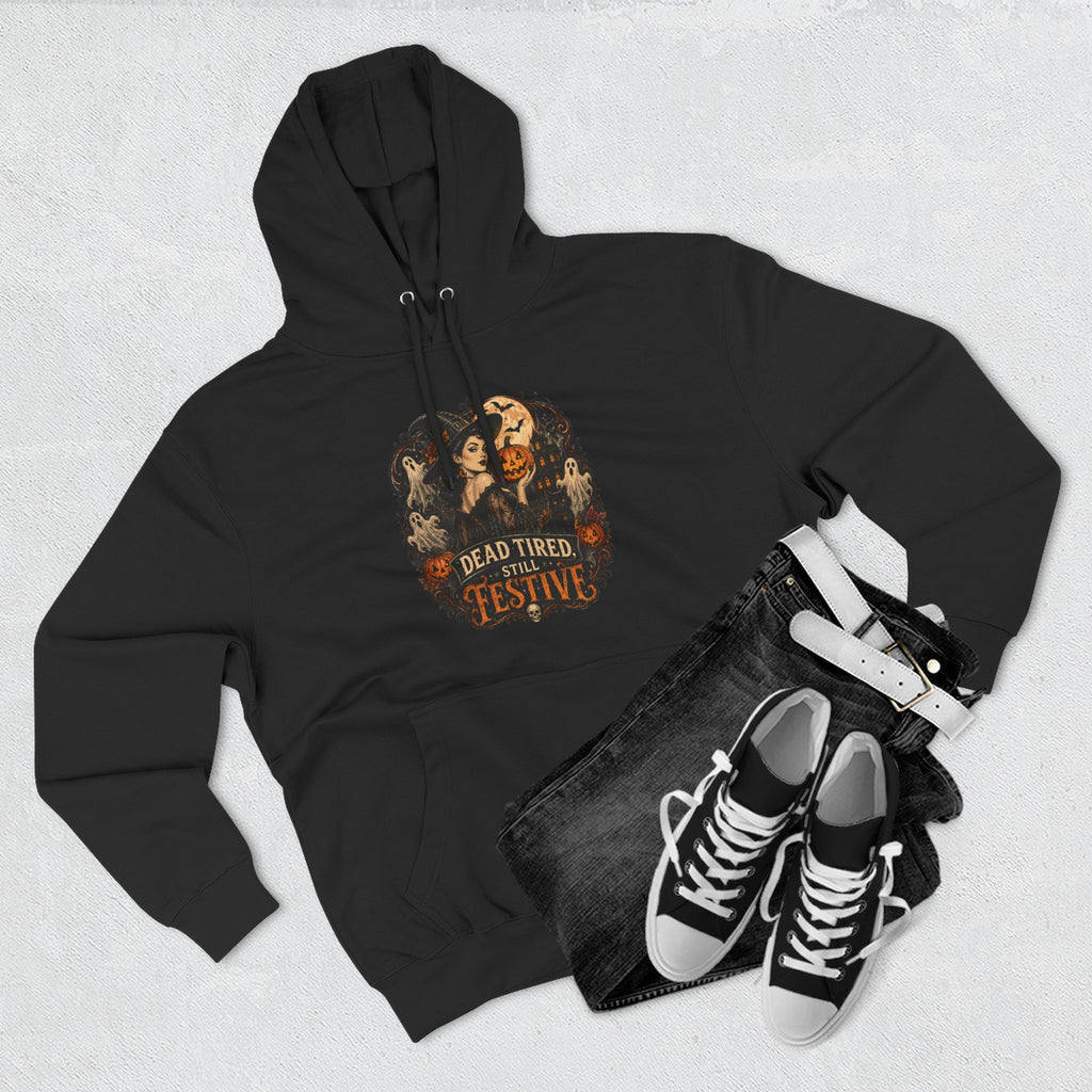 Dead Tired but Festive Hoodie — Funny Halloween Pullover