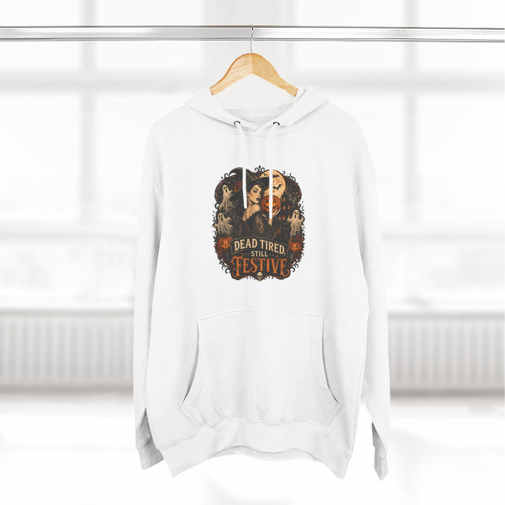 Dead Tired but Festive Hoodie — Funny Halloween Pullover