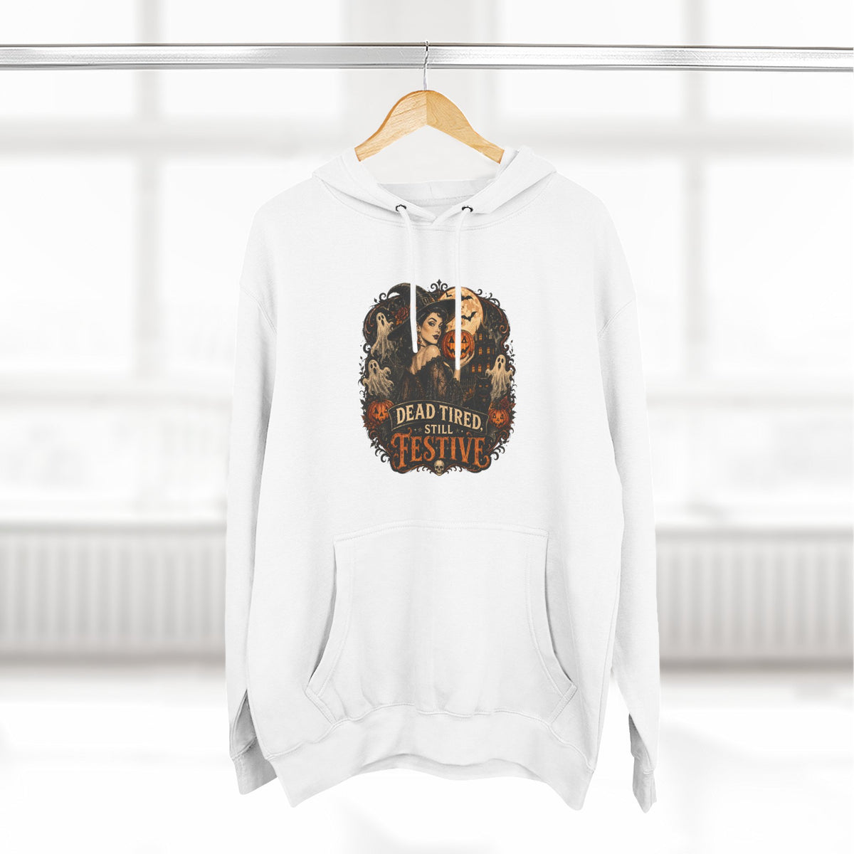 Dead Tired but Festive Hoodie — Funny Halloween Pullover