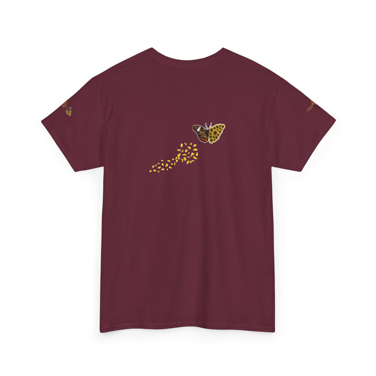 Sunflower Kitten Tee | Butterfly Accent, Floral Cat Shirt