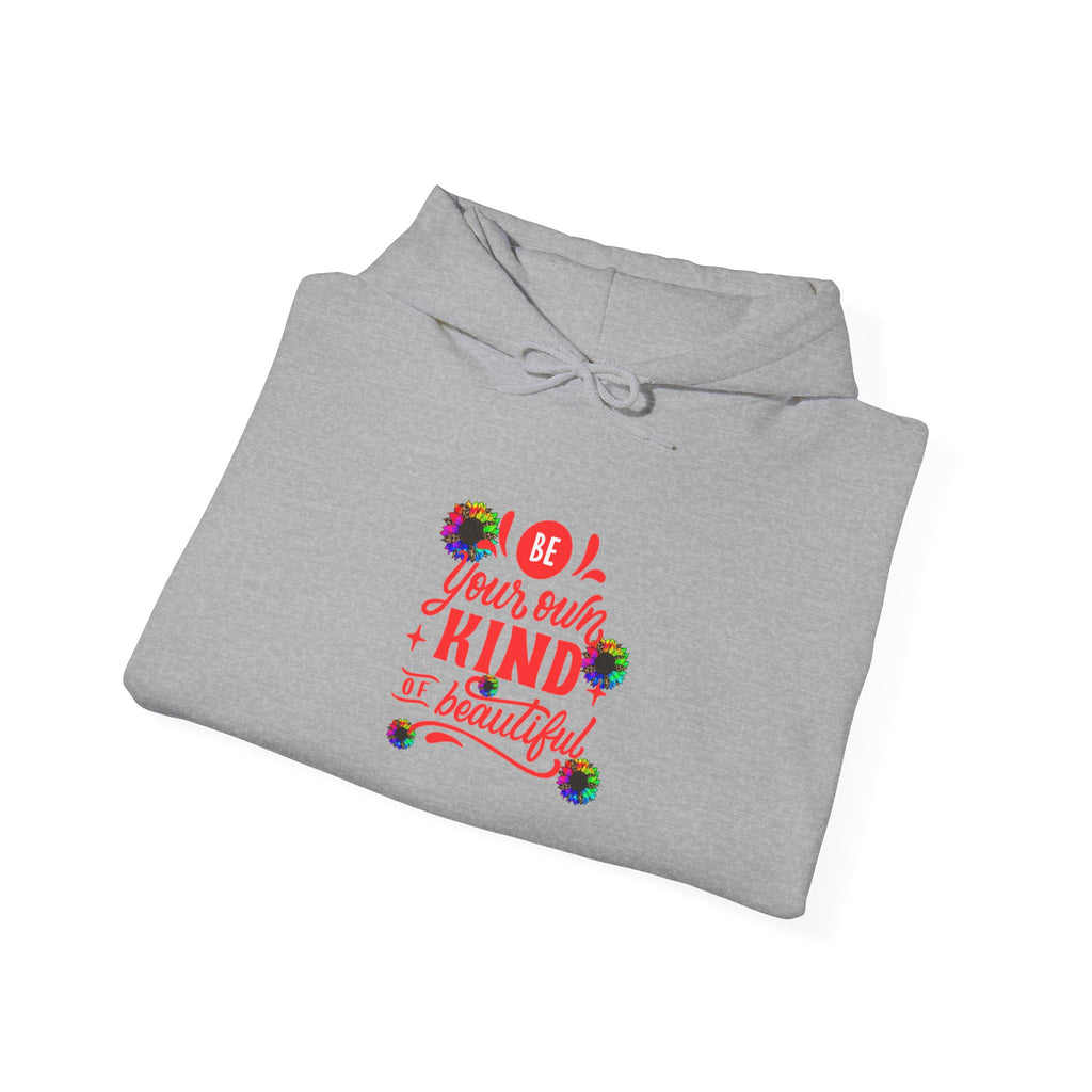 Inspirational Floral Hoodie – "Your Smile is Kind & Beautiful" Rainbow Sunflower Cozy Pullover