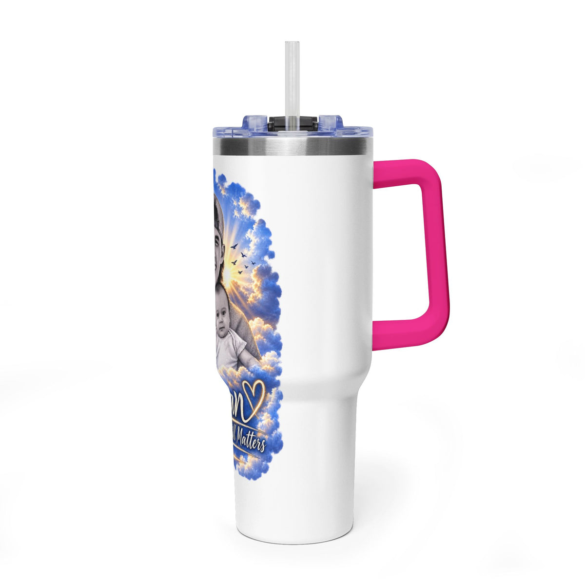 Memorial 40oz Tumbler - "Ethan" Personalized Tribute Vacuum Insulated Cup