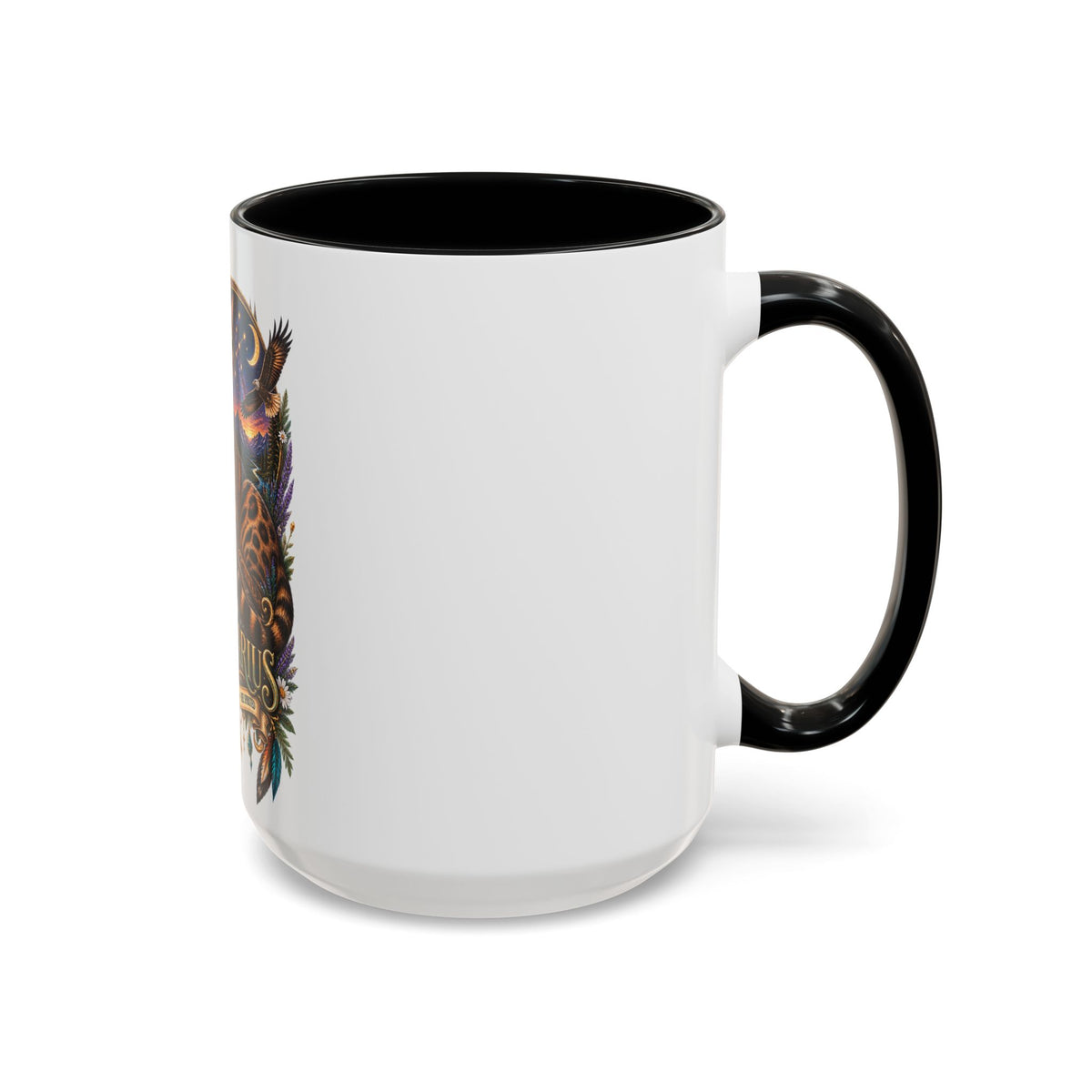 Sagittarius Bengal Cat Zodiac Coffee Mug — Cat Archer Astrology Accent Mug (11/15oz)