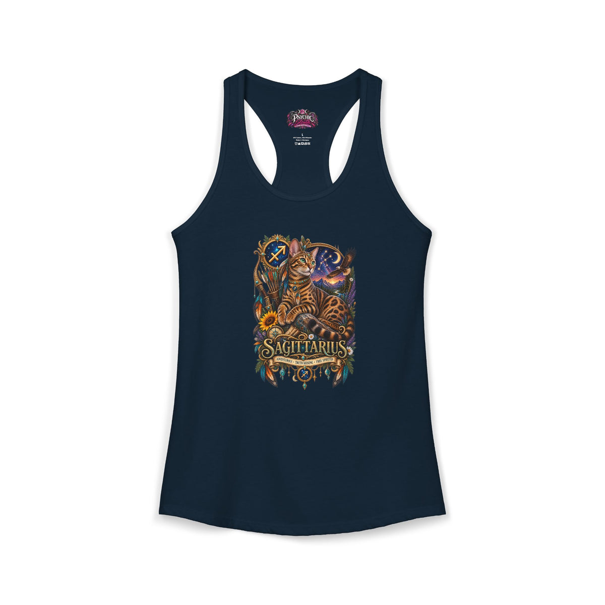 Sagittarius Bengal Cat Zodiac Tank- Celestial Astrology Cat Lover Tank