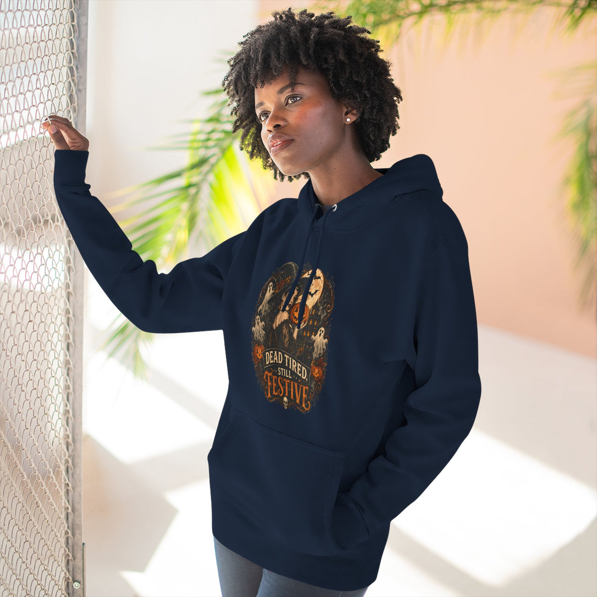 Dead Tired but Festive Hoodie — Funny Halloween Pullover