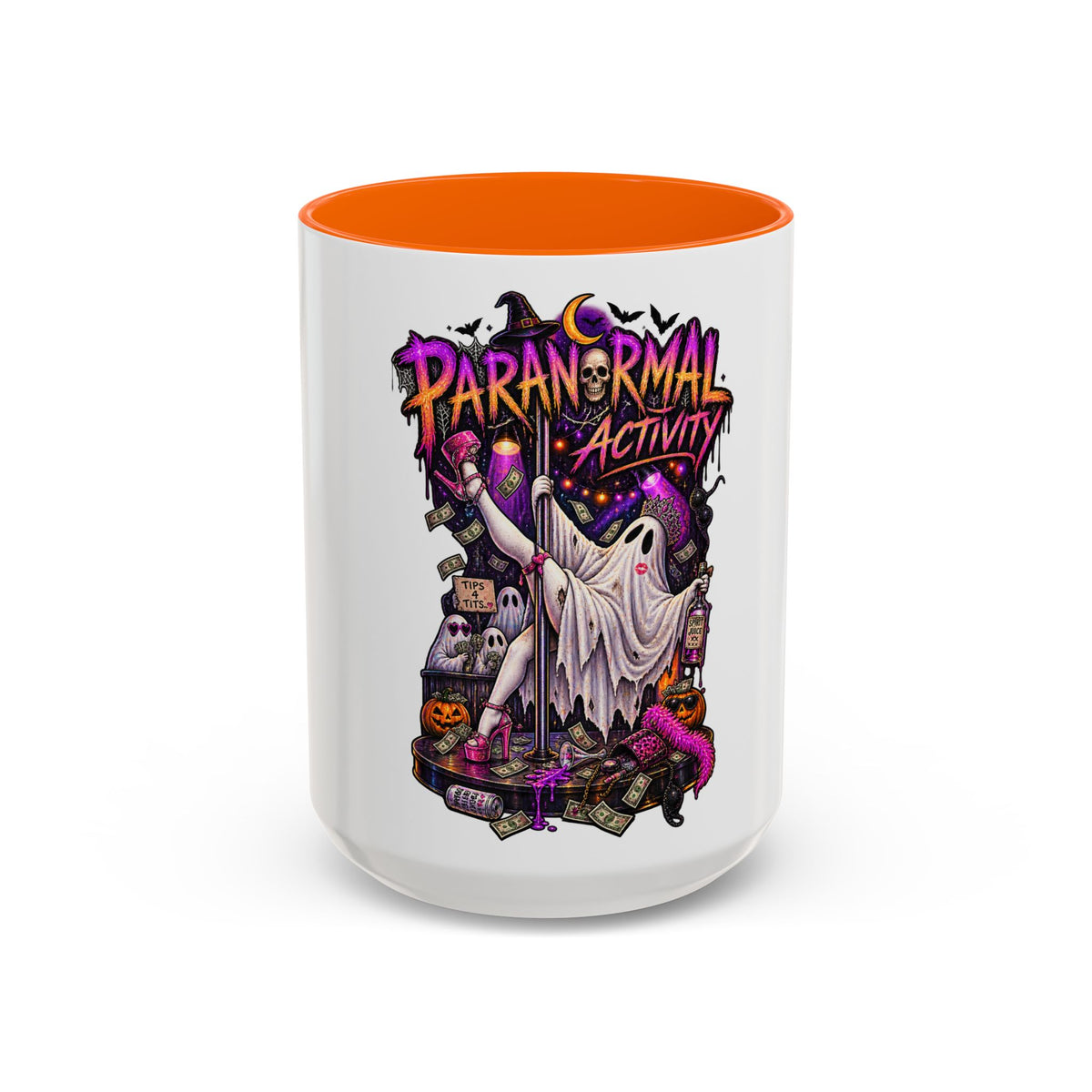 Coffee Mug — 'Paranormal Activity' Ghost Pole Dancing Halloween Accent Mug (11/15oz)
