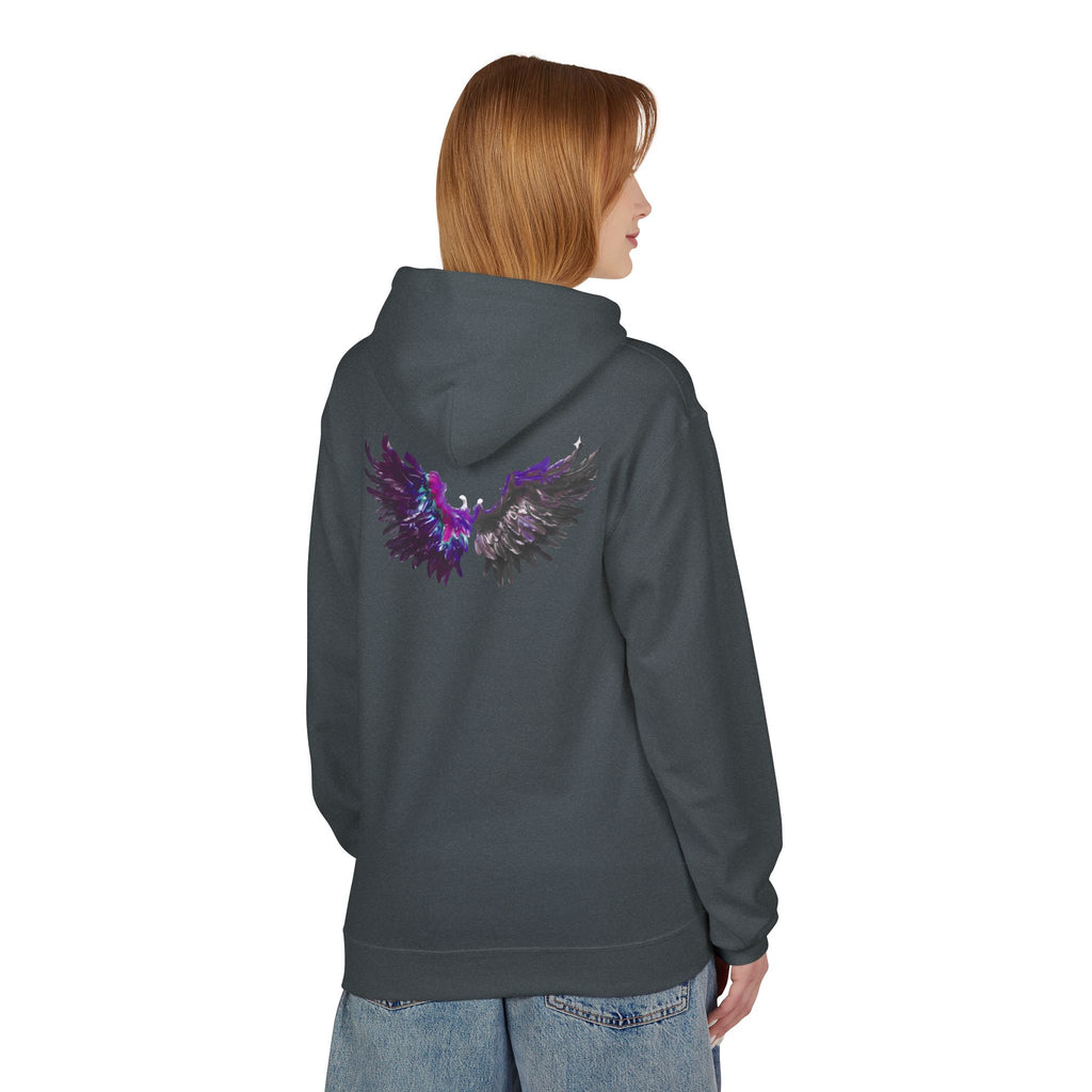 Free Spirit Hoodie — Purple Galaxy Wing Graphic Pullover