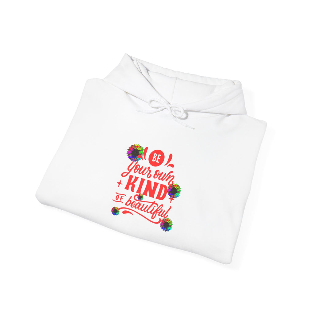 Inspirational Floral Hoodie – "Your Smile is Kind & Beautiful" Rainbow Sunflower Cozy Pullover