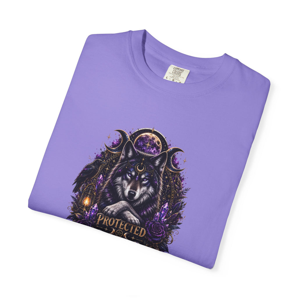 Protector Wolf T-Shirt — "Protected, Guided, Unfuckwithable" Spiritual Graphic Tee