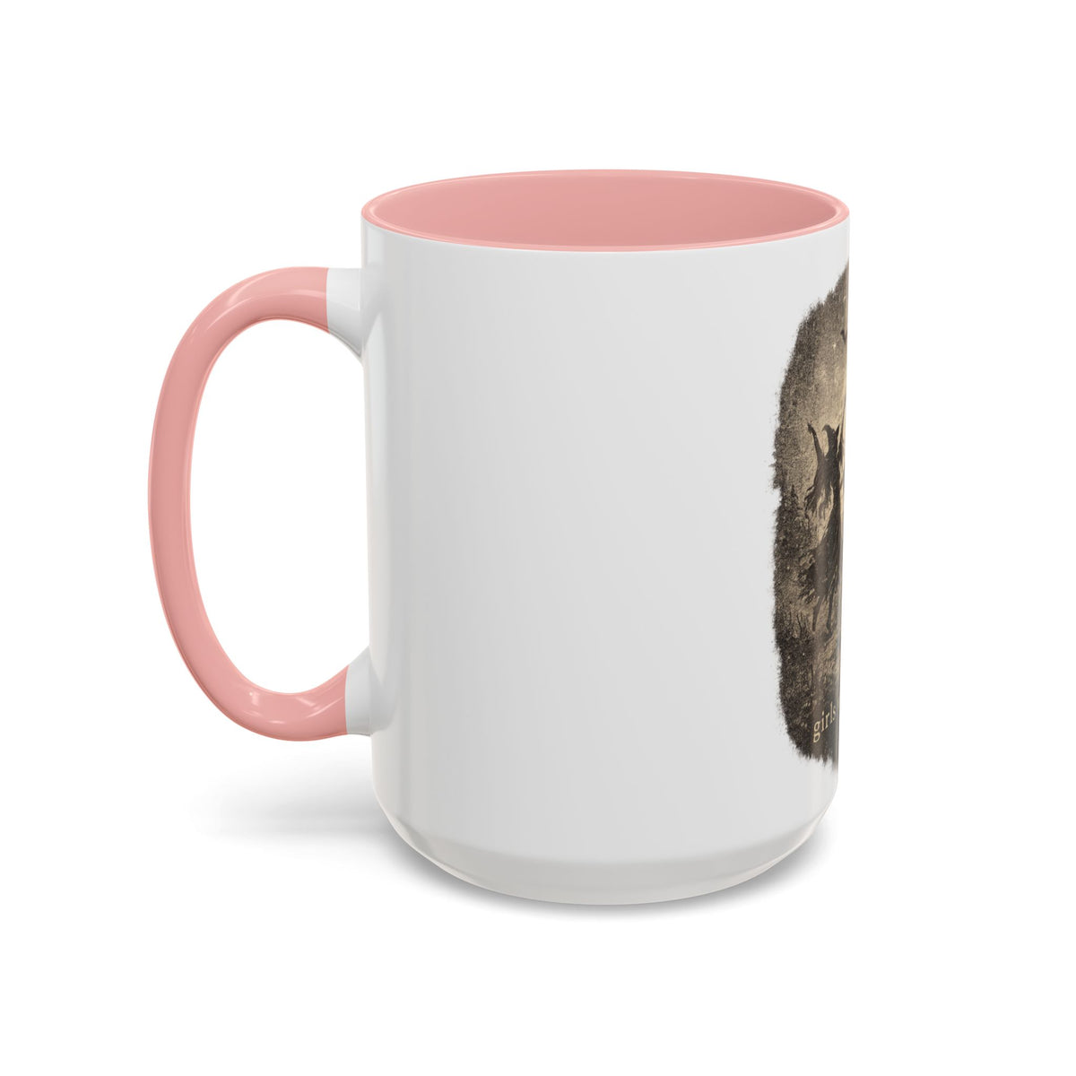 Witch Circle Coffee Mug — "Girls Will Be Girls" Vintage Halloween Accent Mug