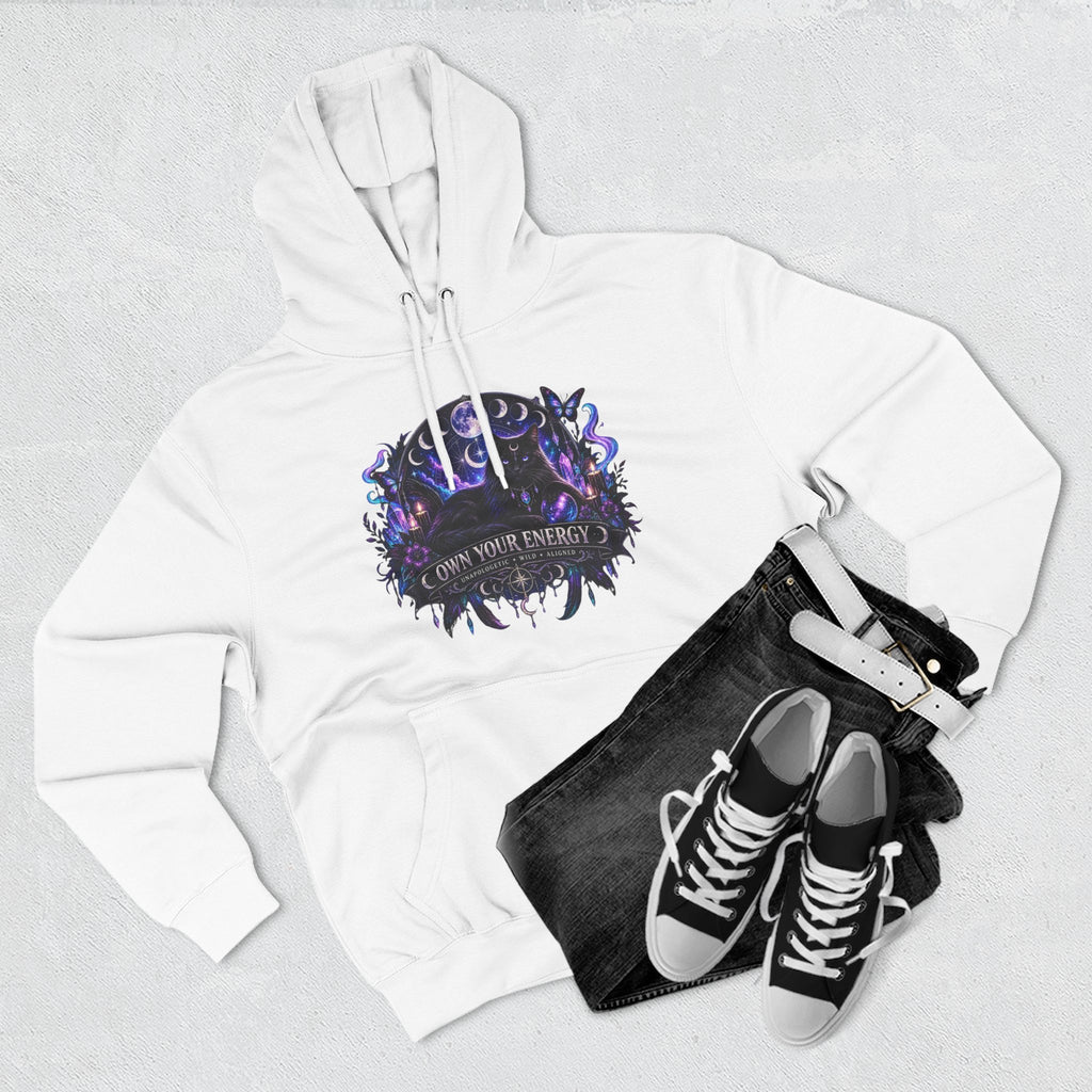 Mystical Black Cat Fleece Hoodie