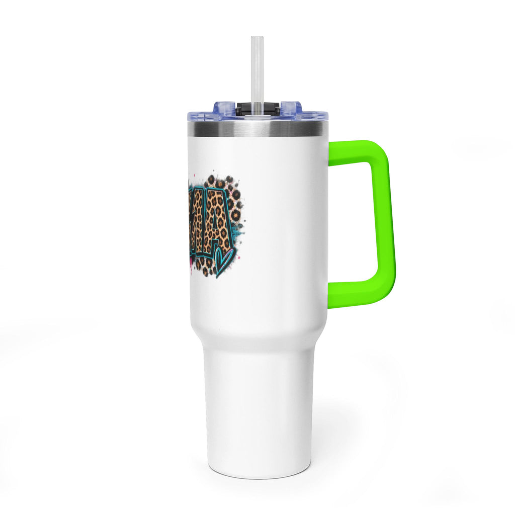 40oz Vacuum Tumbler — Mema Leopard Print Floral Design