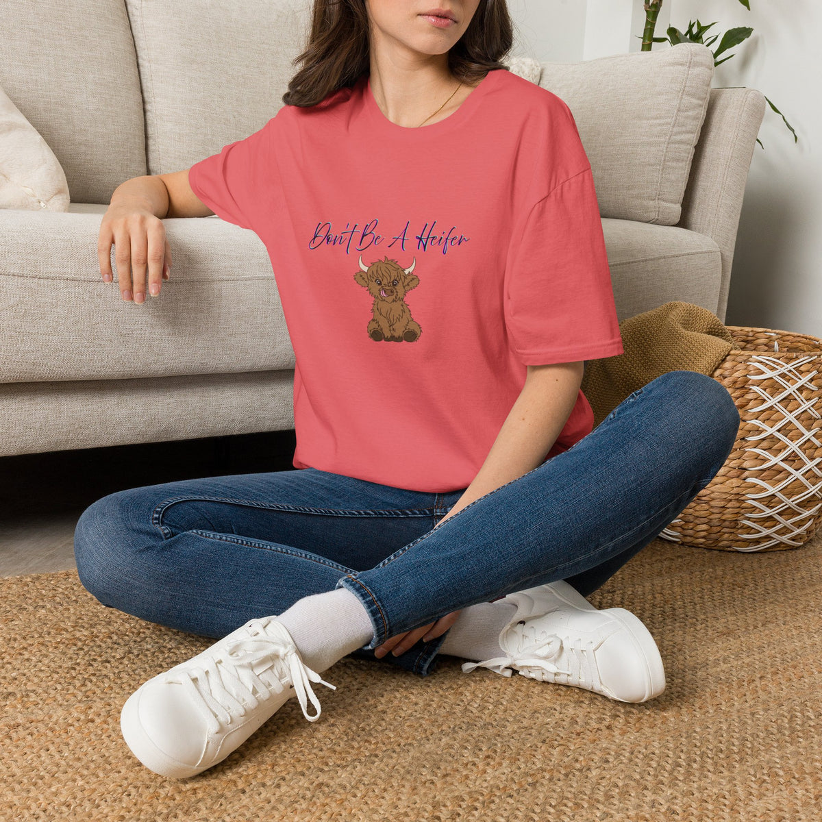 Don't Be A Heifer T-Shirt — Cute Highland Cow Graphic Tee
