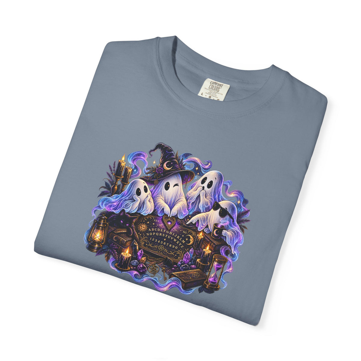 Halloween Ghost Crew T-Shirt — Spooky Night Pumpkin & Bats Graphic Tee