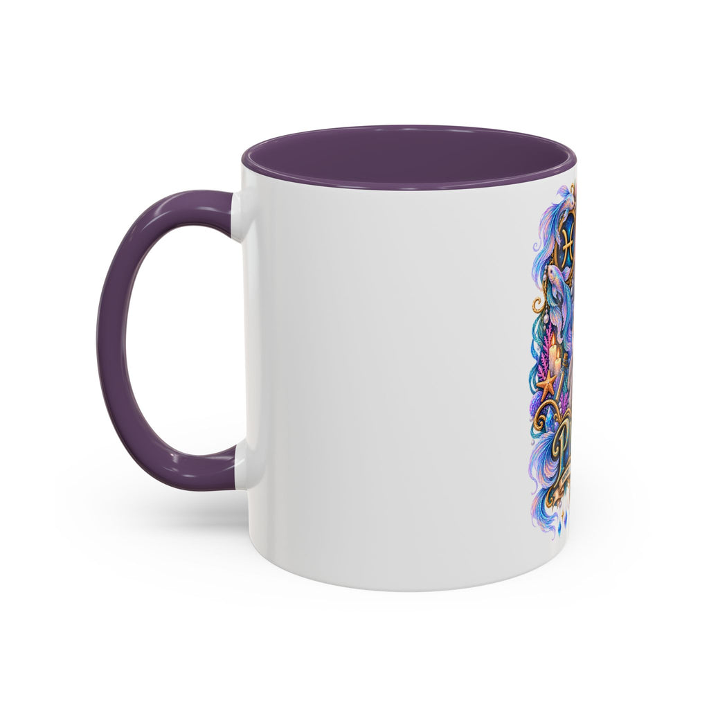 Pisces Devon Rex Cat Accent Coffee Mug — Zodiac Astrology Ceramic Mug (11/15oz)