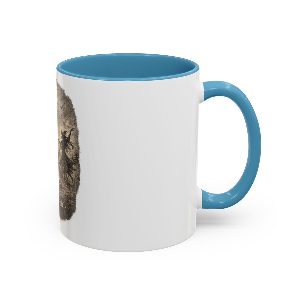 Witch Circle Coffee Mug — "Girls Will Be Girls" Vintage Halloween Accent Mug