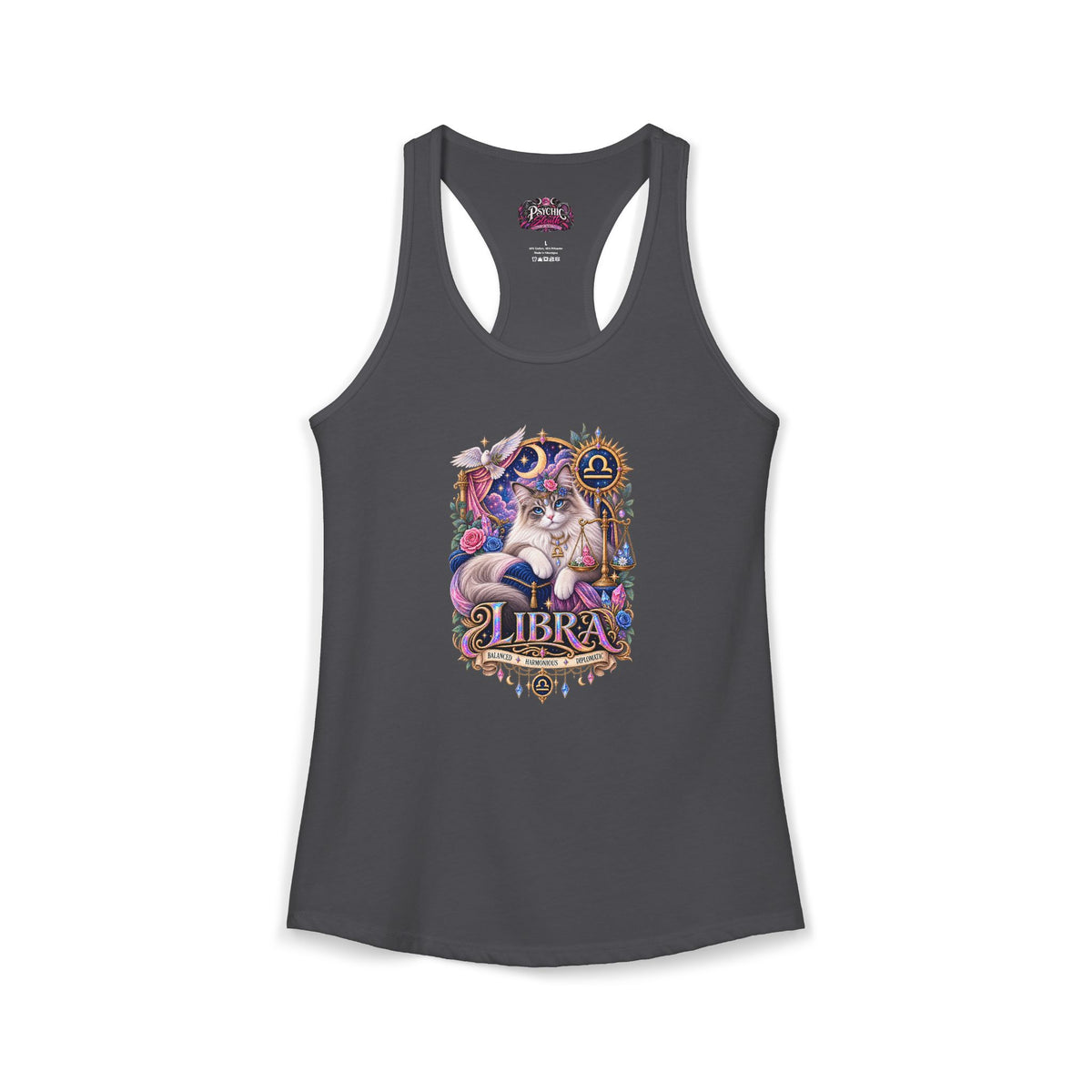 Libra Persian Cat Zodiac Tank- Celestial Astrology Cat Lover Tank