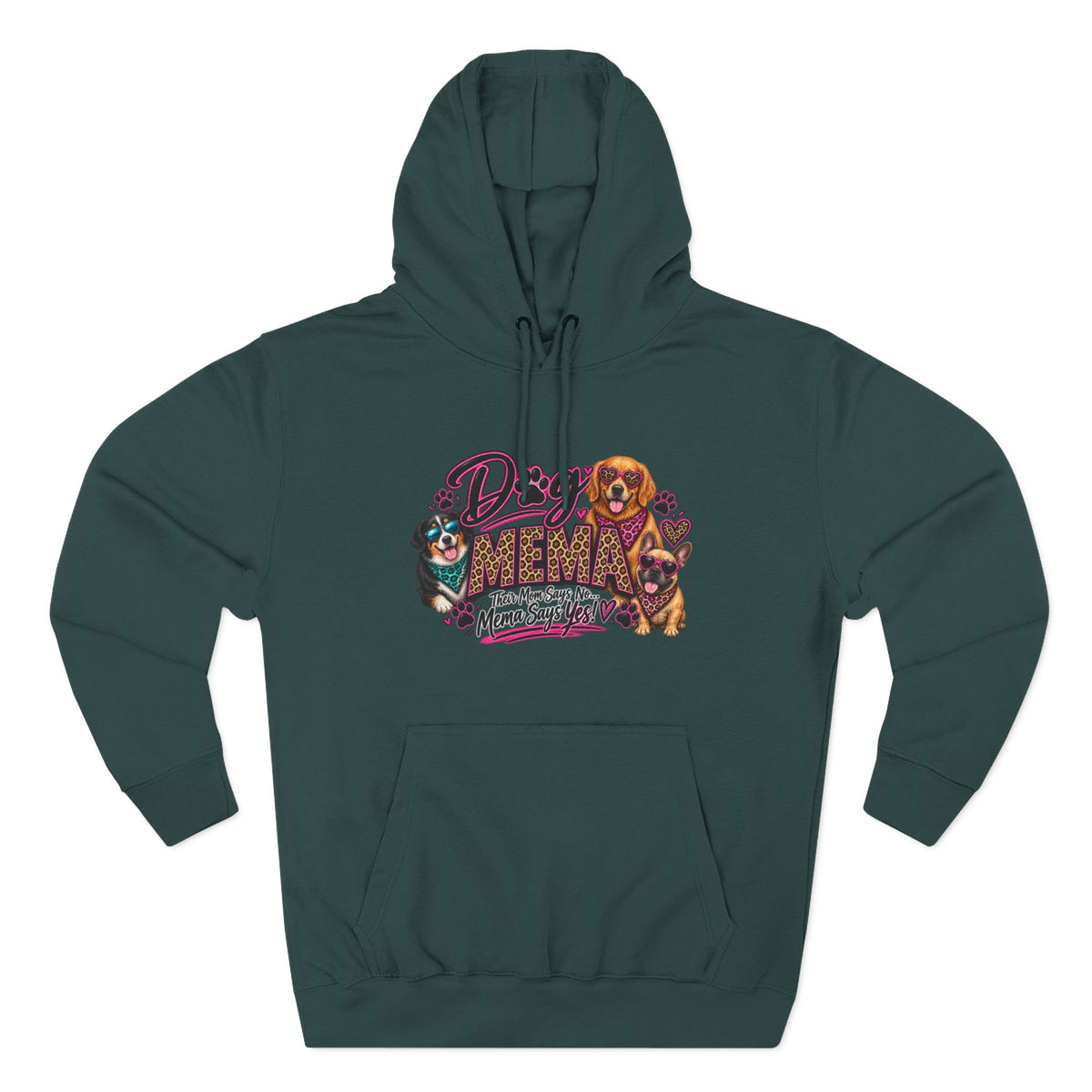 Dog Mema Hoodie — Cute Paw Print Graphic Pullover for Grandma Dog lovers