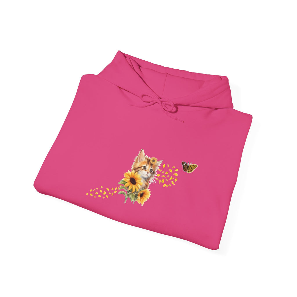 Sunflower Kitten Hoodie | Cute Cat, Sunflower Sleeve Design