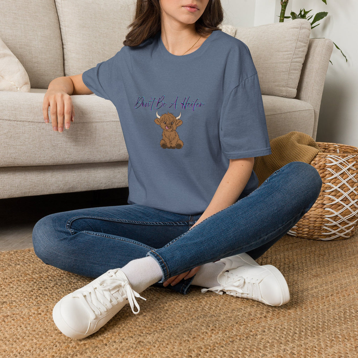 Don't Be A Heifer T-Shirt — Cute Highland Cow Graphic Tee