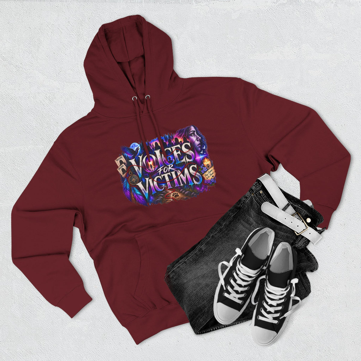 Voices for Victims Graphic Hoodie — Support & Awareness Pullover