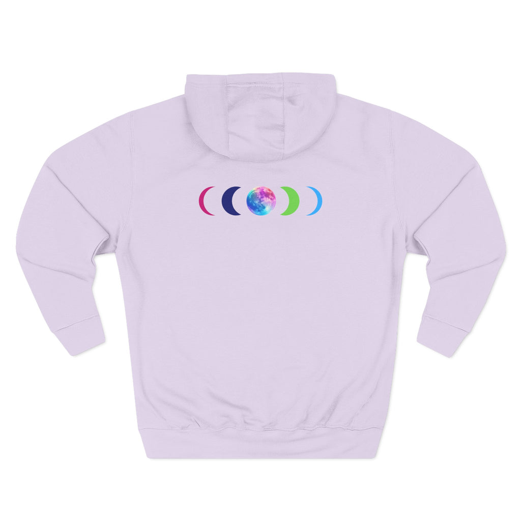 Rainbow Wolf Silhouette Hoodie | Colorful Moon Graphic