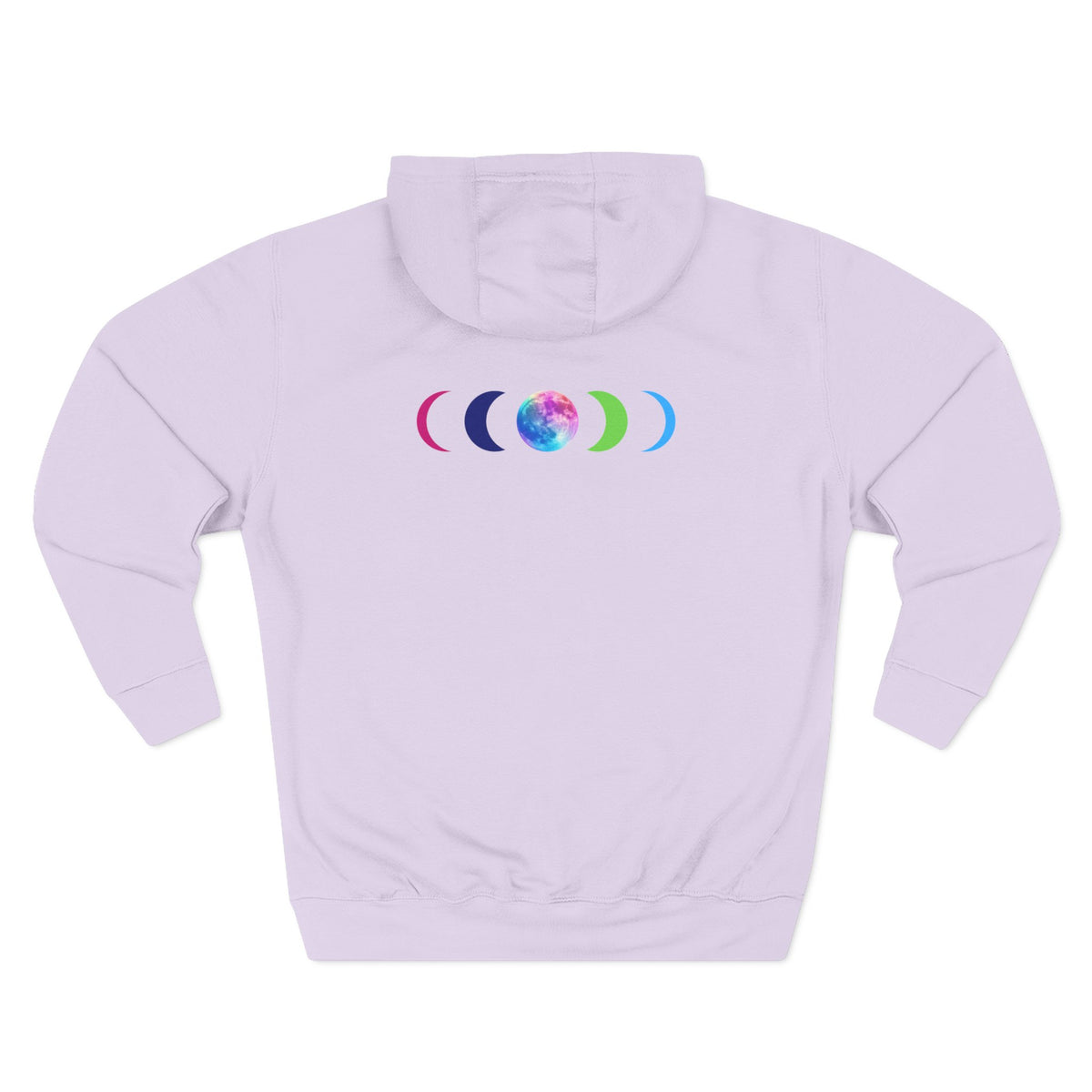 Rainbow Wolf Silhouette Hoodie | Colorful Moon Graphic