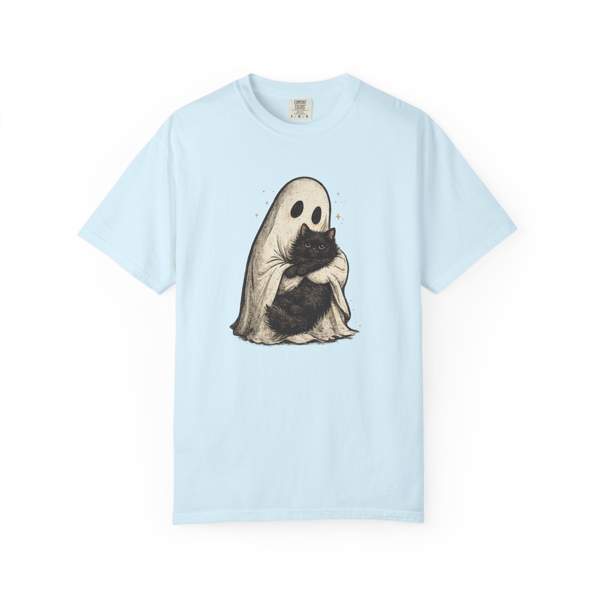 Ghost Hug T-Shirt — Cute Ghost Holding Cat Graphic Tee