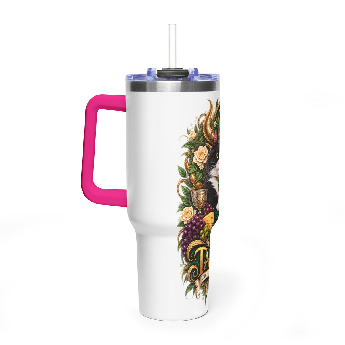 Taurus Tuxedo Cat 40oz Tumbler — Zodiac Stainless Steel Vacuum Travel Mug