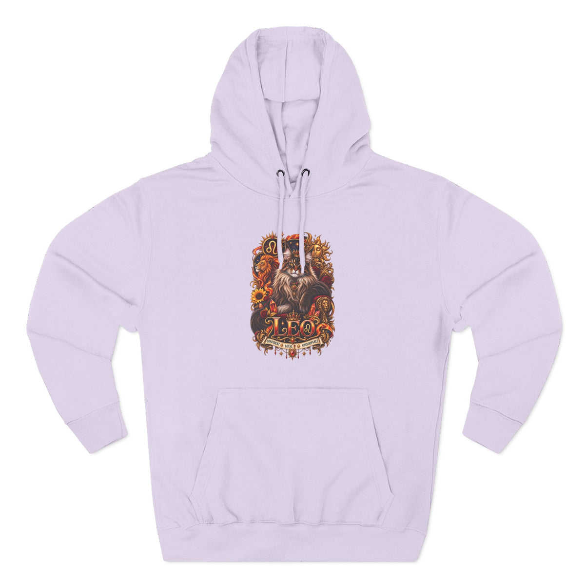 Leo Maine Coon Zodiac Hoodie — Mystical Celestial Cat Astrology Design