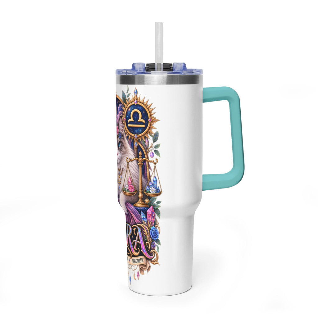Libra Persian Cat 40oz Vacuum Tumbler — Zodiac Thermal Travel Mug
