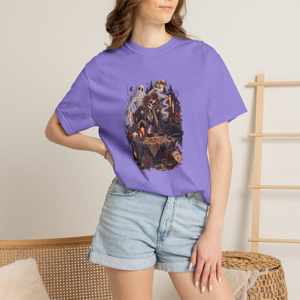 Tarot Seance Skeleton, Black Cat & Ghost Graphic Tee